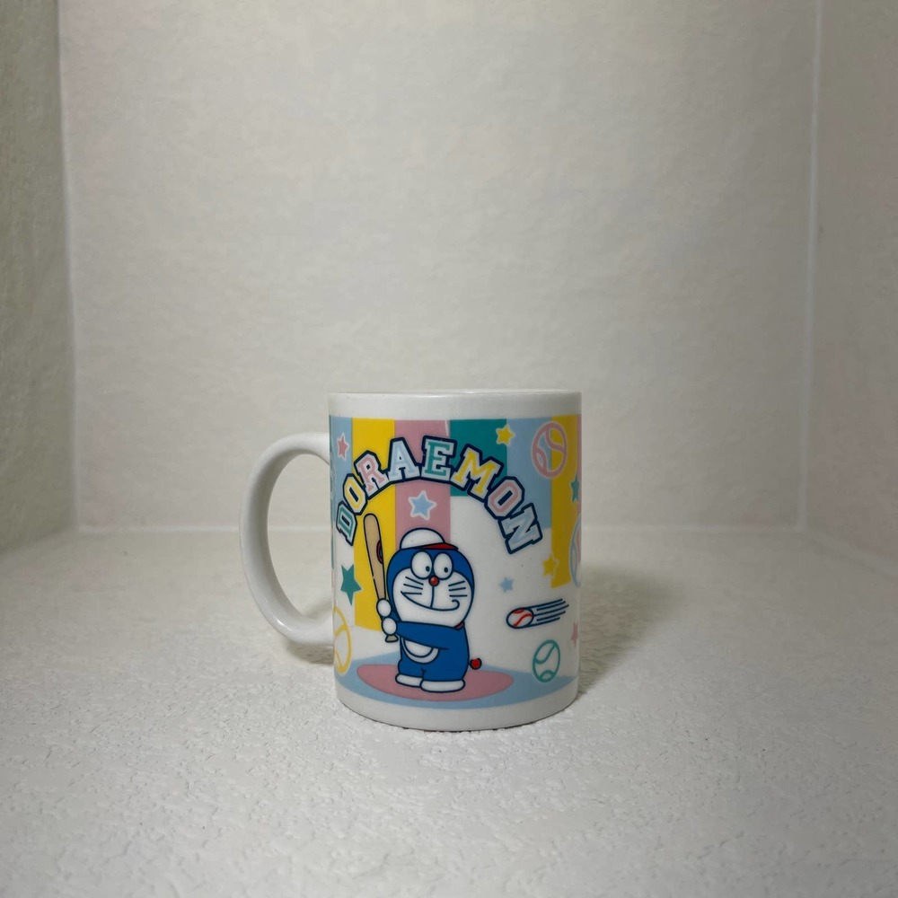 RARE DORAEMON Baseball stripped‎ coffee cup.